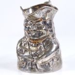 A late Victorian silver Toby jug, depicting figure with folded arms, gilt interior, by Martin,