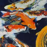 Clive Fredriksson, oil on canvas, Koi Carp, 27" x 31", framed