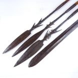 3 African steel-tipped Tribal spears, and an African spearhead (4)