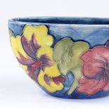 A Moorcroft Pottery floral decorated oval bowl, length 16.5cm