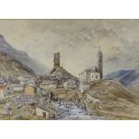 Attributed to Evelyn Rimington (Exh. 1897 - 1939), watercolour, view of the Basilica of the Fourteen