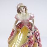 A Goldscheider pottery figure of a woman by Lindner, impressed pattern number 4712, height 22cm