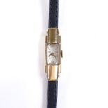 A lady's 18ct gold Vintage cocktail wristwatch, mechanical 17 jewel movement, with bevelled