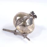 A Continental silver model of a pomegranate, maker's marks HN, stem length 8cm