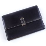 Coach black leather purse/wallet with bright red leather interior