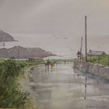 Ashton Cannell (1927 - 1994), watercolour, Evening After Rain, The Sound, Isle of Man, 9" x 16.5",