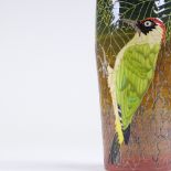 Dennis Chinaworks, green woodpecker vase, designed by Sally Tuffin, no. 10/30, 2003, height 24.5cm
