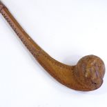 A chip carved hardwood Tribal club, early to mid-20th century, length 53cm