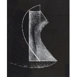 French School, lithograph, circa 1950, abstract in black, signed with monogram in pencil, image size