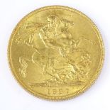 A Victoria 1887 gold sovereign