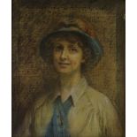 Alexina Macritchie (fl. 1885 - 1932), coloured pastels on canvas, portrait of a woman, 24" x 20",