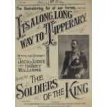 An original First War Period sheet music cover for It's A Long Way To Tipperary, 14" x 10", framed