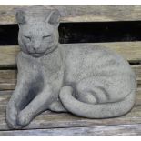 A concrete garden figure of a cat and dog (2)