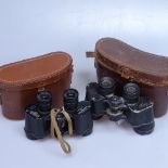 1941 binoculars by Taylor-Hobson, and a pair of Ross binoculars, both cased