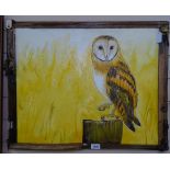 Clive Fredriksson, oil on canvas, study of a Barn Owl