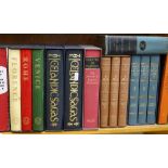 A shelf of folio editions, including Barbara Tuchman, Icelandic Sagas etc