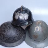 A NCC tin helmet and 2 others