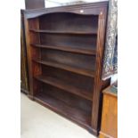 A large modern mahogany floor standing open bookcase, W167cm, H175cm, shelf depth 24cm