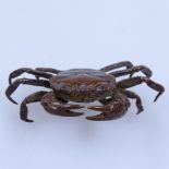 A Japanese bronze crab, 2.25" across