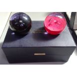 A pair of boxed Caithness paperweights - Dawn and Dusk 594/750