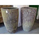 A pair of textured terracotta garden plant pots, H72cm
