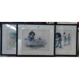 A set of 3 Florence Kate Upton gollie prints, framed