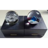 2 boxed Caithness limited edition paperweights - Contrast and Ice Flame