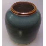 A Chinese glazed brush pot, 2.25" diameter