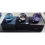 3 boxed limited edition Caithness paperweights - Spindrift, Asteroid, and Atlantis