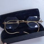 Cased gold-mounted spectacles