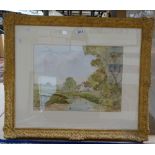 Digby Page, watercolour, meadow view, framed, and print after William Russell Flint (2)