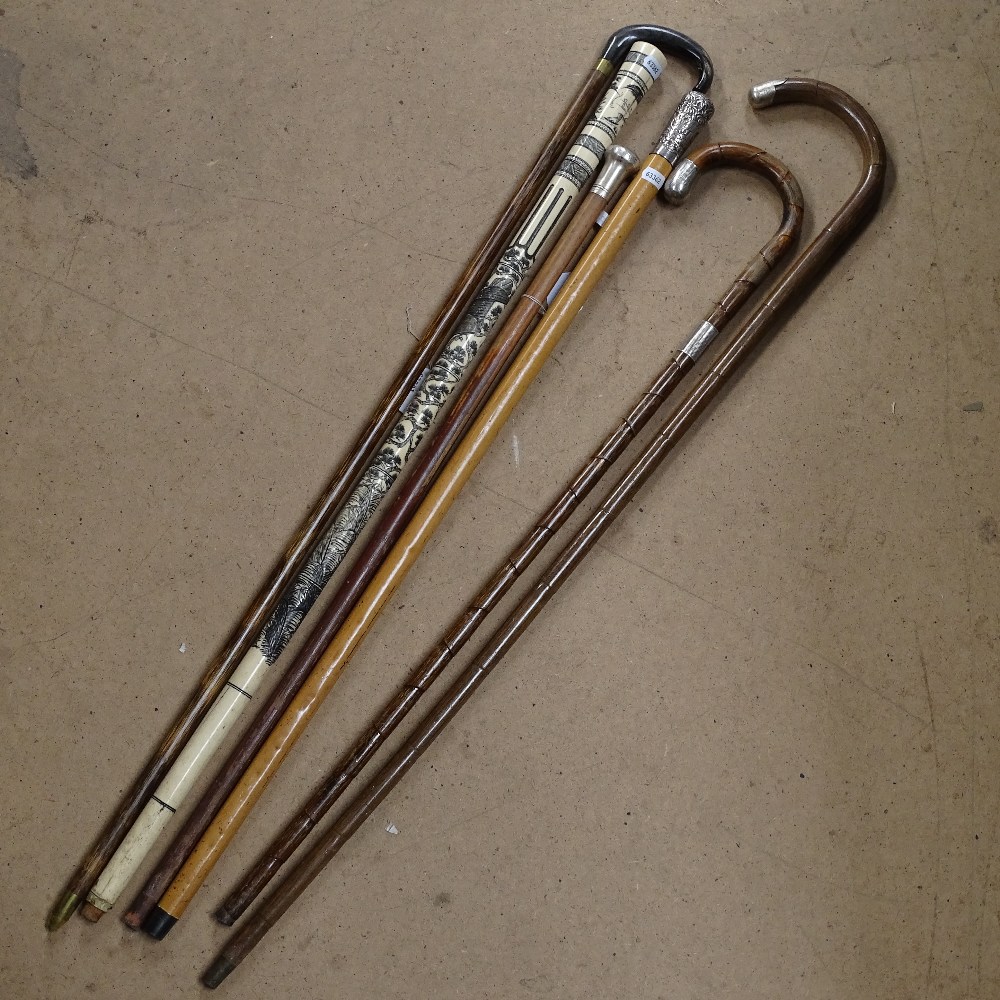 Various walking sticks, including silver tops - Image 2 of 2