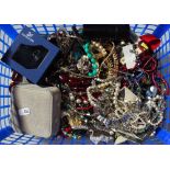 A large quantity of mixed modern costume jewellery, compact etc