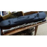 Silver plated French clarinet and carrying case