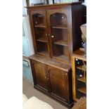 A Victorian mahogany 2-section library bookcase, W122cm, D,52cm, H200cm