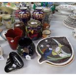Wilton ware vases, 8.75", Newport Pottery lustre biscuit jar, jugs, jars etc
