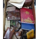 Regimental belts, binoculars, military books etc