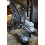 A cast-aluminium mythical beast, height 21.5"