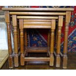 A rectangular oak nest of 3 occasional tables, largest W51cm