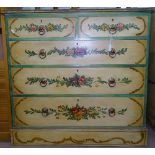 An Edwardian chest of 5 drawers in original painted finish, W102cm