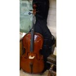 A 3/4 size cello and bow in fitted case