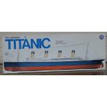 A boxed Titanic model kit, assembles to over 30" long