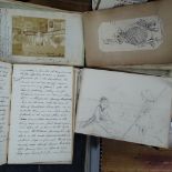 A Victorian notebook, an autograph album, and sketchbook, and drafts for the Kaleidoscope etc