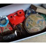 A Viewmaster and slides, lantern plates, pocket knives etc