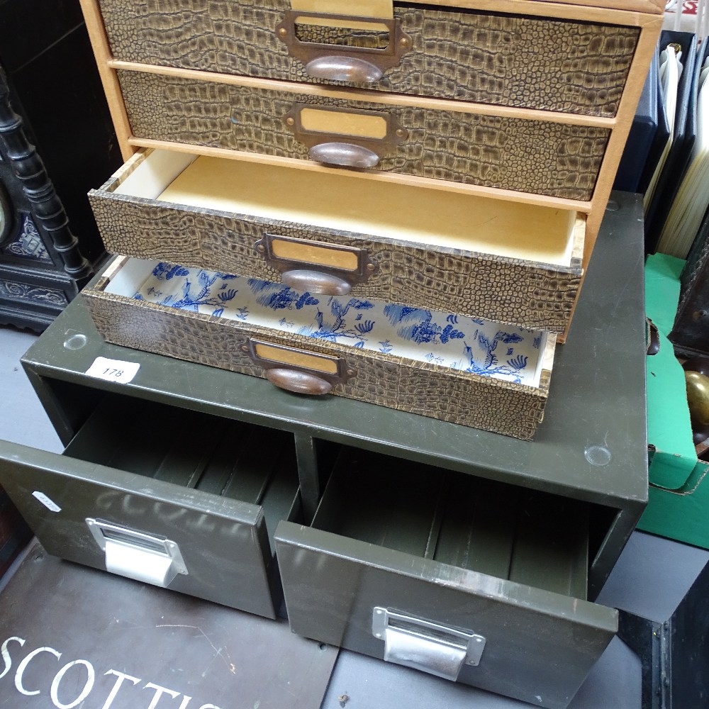 Metal filing drawers, and 2 card index boxes - Image 2 of 2