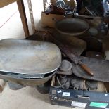 Scales and weights, a carving set etc