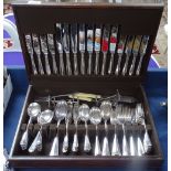 A canteen of silver plated cutlery for 8 people, by A Breeds, Tunbridge Wells, in fitted case