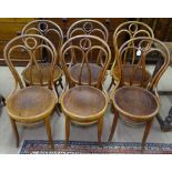 Josias Eissler & Sohne, Vienna, a set of 6 19th century bentwood chairs, after Thonet no. 19, with