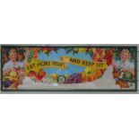Vintage coloured advertising poster "Eat more fruit and keep fit", by the Retail Fruit Trade