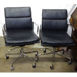 2 Eames soft pad style office chairs